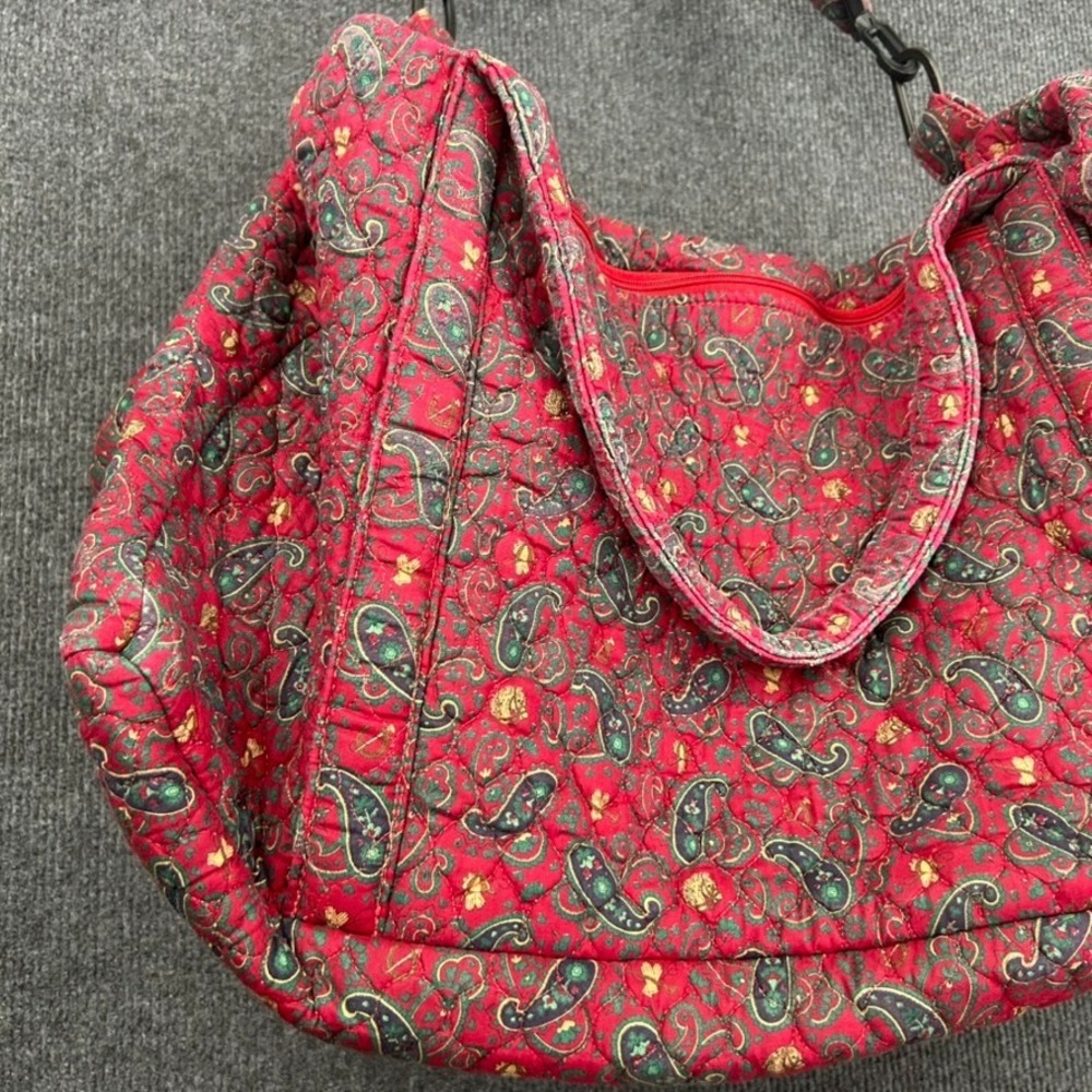 Paisley Quilted Duffle Bag Equestrian Western Preppy Large Red Blue Monogrammed - Picture 5 of 16